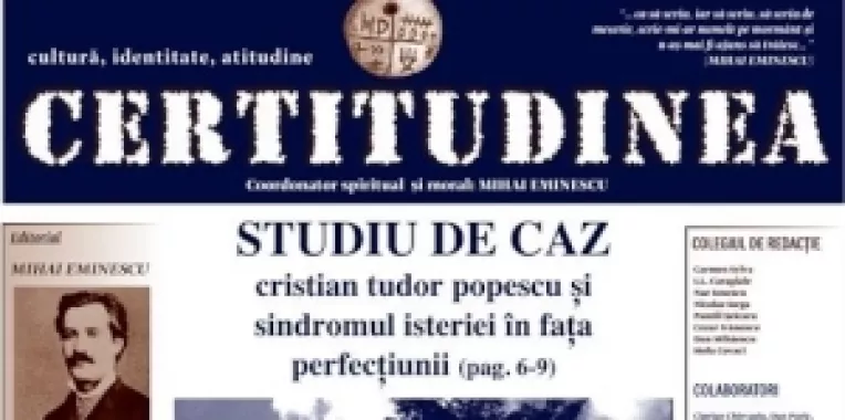 A aparut varianta print a publicatiei CERTITUDINEA,  al carei creator este jurnalistul si scriitorul Miron Manega