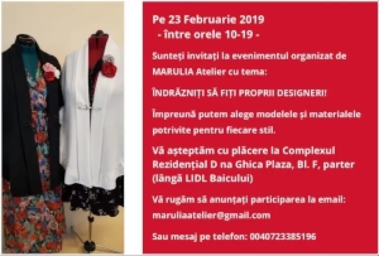 Indrazniti sa fiti propriii designeri, la Marulia Atelier