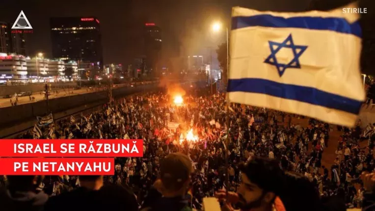 Mii de oameni au protestat in fata locuintei lui Netanyahu