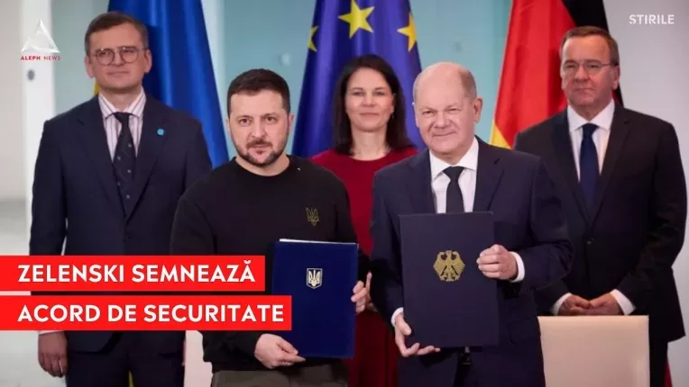 Zelenski a semnat un acord de securitate cu Olaf Scholz si Emmanuuel Macron
