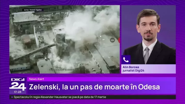 Zelenski s-a aflat la cateva secunde de moarte. Drone kamikaze ruse au explodat aproape de convoi